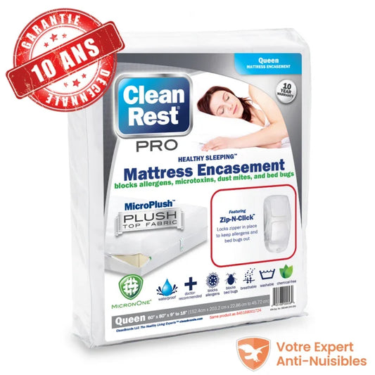 Housse anti punaise de lit 140x200cm matelas 2 places, CleanRest Pro
