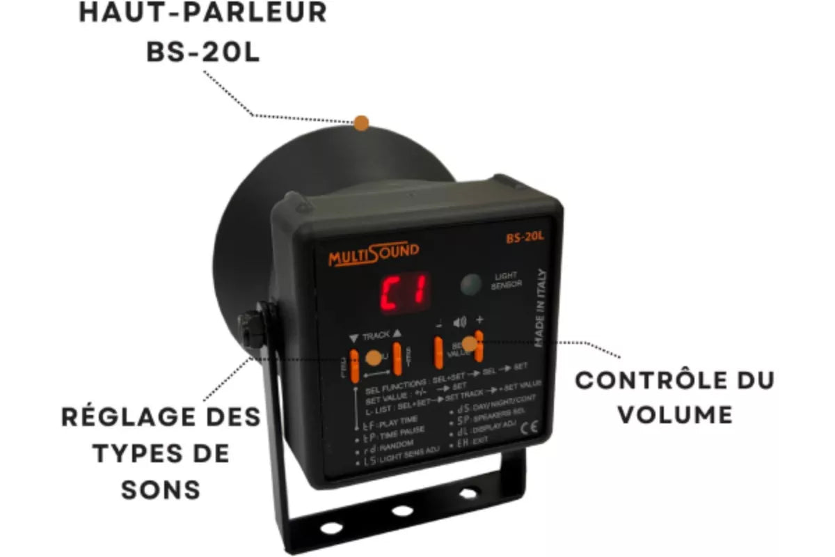 BIRD STOP PRO - Répulsif Sonore anti Pigeons et Oiseaux (couvre 5000m²)